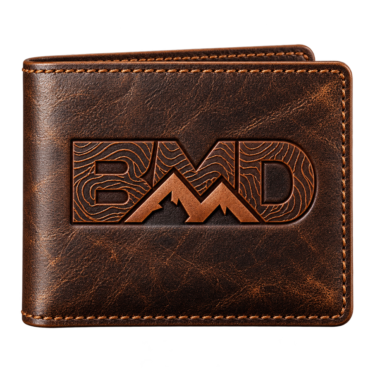Custom engraved leather wallet